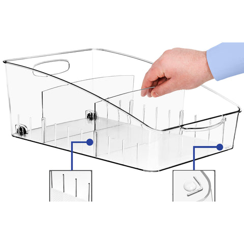 Curved Clear Organizing Bins on Wheels