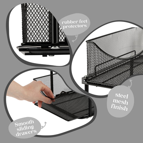 Mesh Sliding Drawers Baskets (2 Tier)