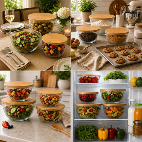 Glass Bowl Set with Airtight Lids