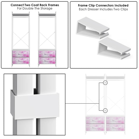 2 Drawer Clothing Rack Storage