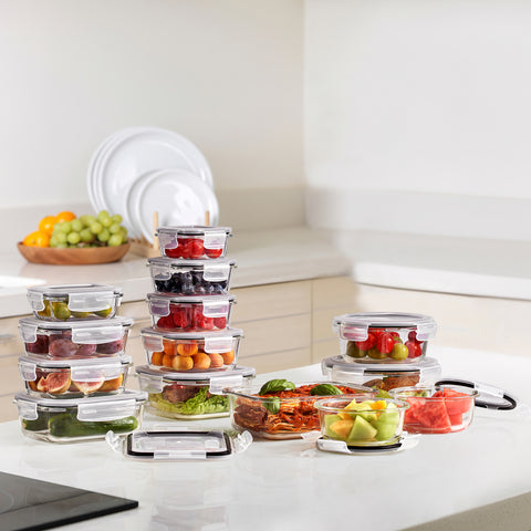 Glass Food Storage Airtight Containers with Lids (28 Pcs)