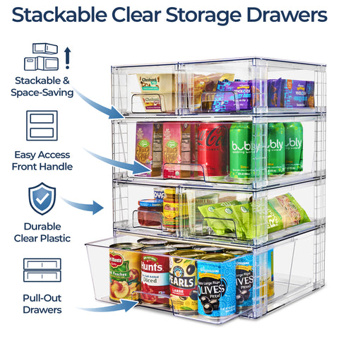 Stackable Pull-Out Drawer Bins
