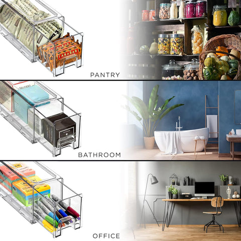 Stackable Pull Out Drawer Organizers