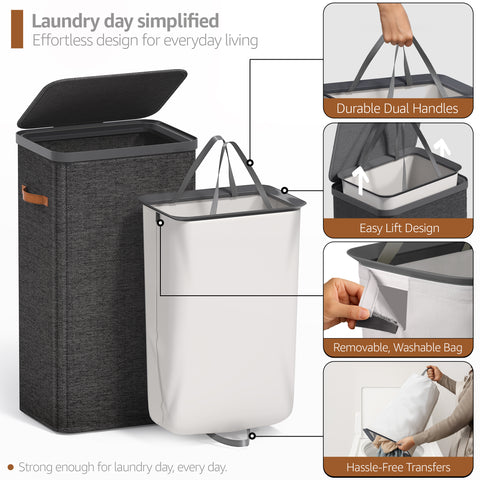 Collapsible Laundry Hamper with Lid - Sorbus Home
