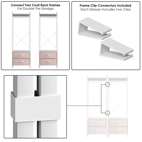 2 Drawer Clothing Rack Storage