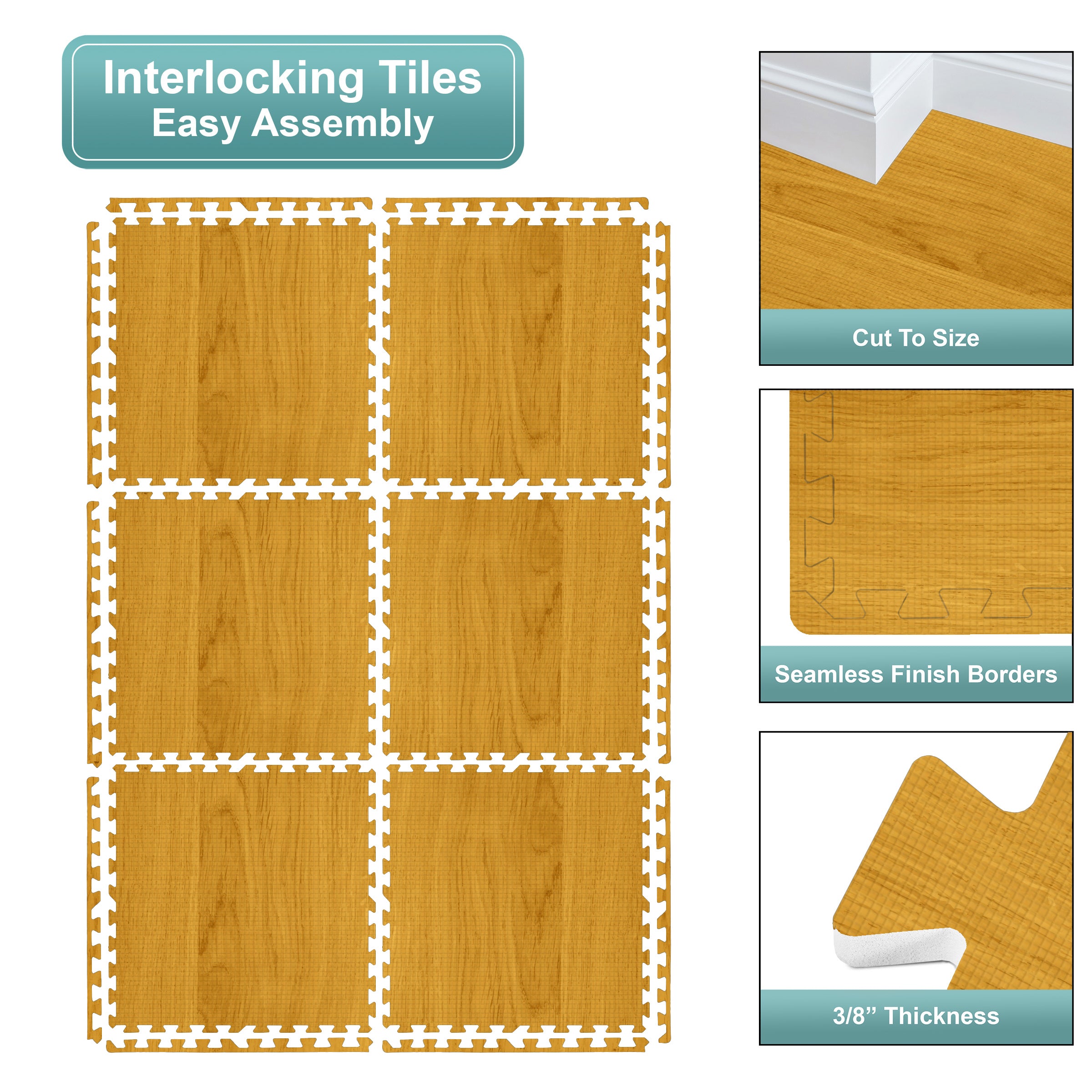 Floor Mat Interlocking Set (12 Pc) - Sorbus Home