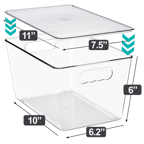 Clear Storage Bins with Lids and Handles