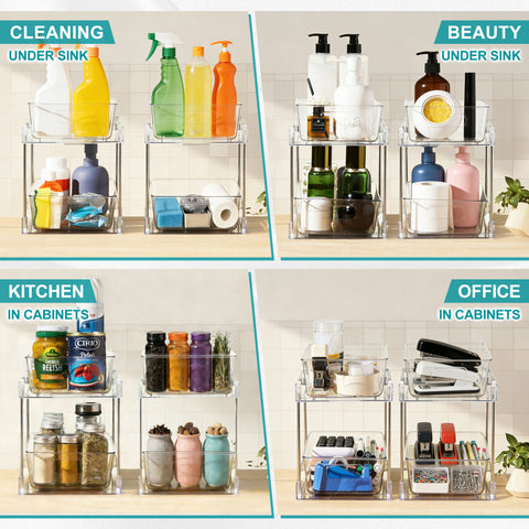 2-Tier Pull-Out Cleaning Organizers