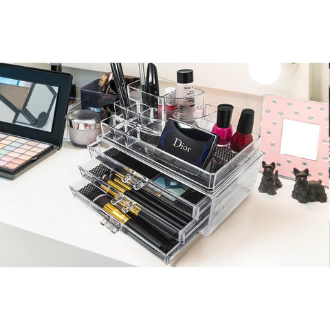 Round Top Makeup Organizer Set (3 Drawer)