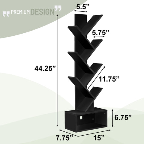 7 Tier Tree Bookshelf with Storage