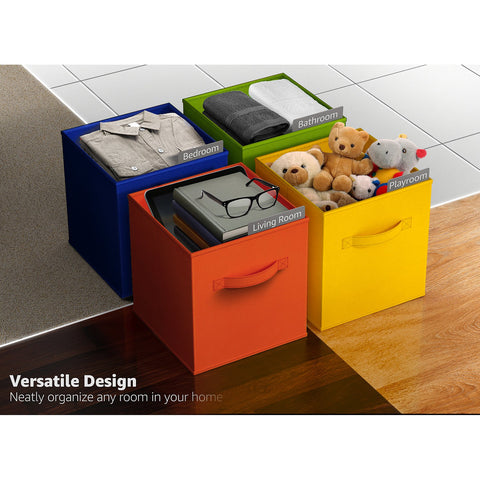 11" Cube Storage Bins 12 Pack Multicolored Set