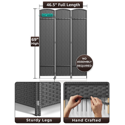 Panel Room Divider (Double Hinged)