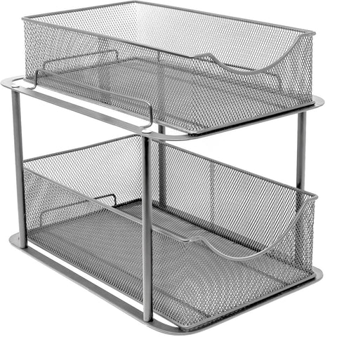 Mesh Sliding Drawers 2 Tier Baskets (Set of 2)