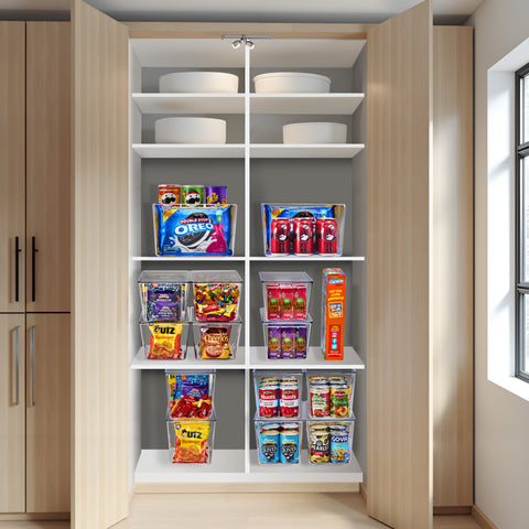 Clear Cube Storage Bins with Handles