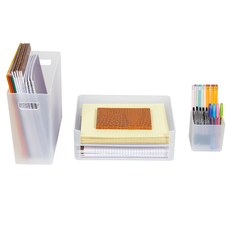 Plastic Desktop Organizer Set