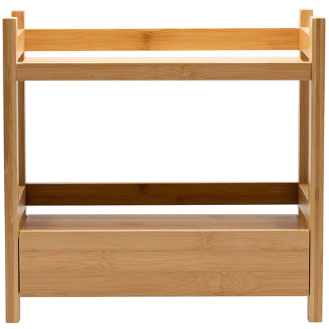 Bamboo Countertop Shelf with Drawer (2 Tier)