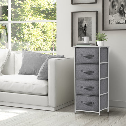 4 Drawer Vertical Short Nightstand