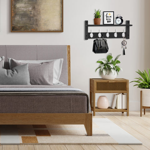 Coat Hooks Wall Mount Floating Shelf (Large & XL)