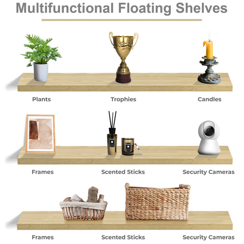 55-Inch Extra Long Floating Shelves (Set of 3)