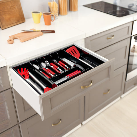 Expandable Kitchen Drawer Organizer & Utensil Tray