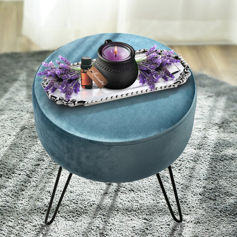 Velvet Footrest Stool (Round)