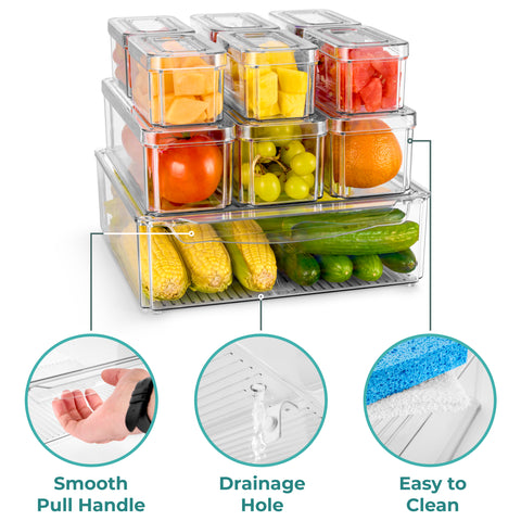 Stackable Food Storage Bins with Lids (10 Pack)