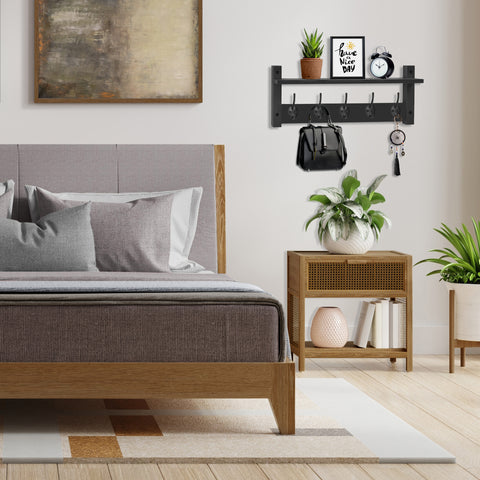 Coat Hooks Wall Mount Floating Shelf (Large & XL)