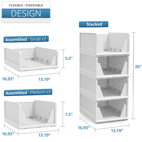 Stackable Shelf Organizer (Set of 4)