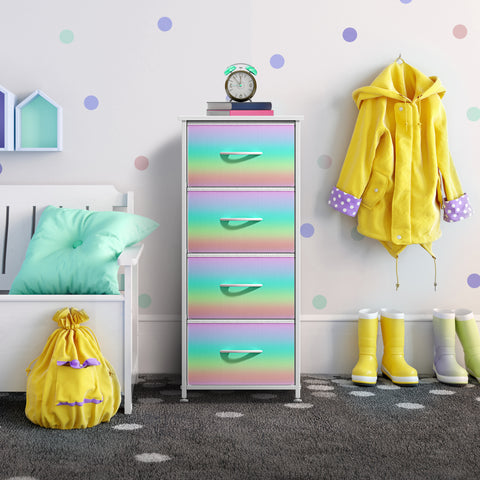 4 Drawer Vertical Short Nightstand