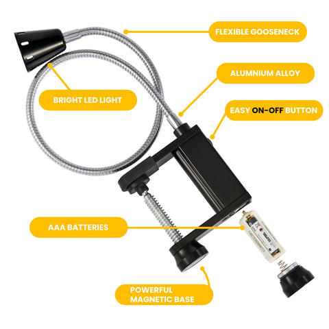 LED Magnetic Base light with gooseneck
