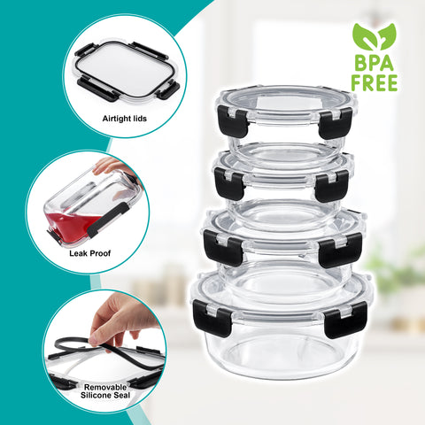 Glass Food Storage Airtight Containers with Lids (24 Pcs)