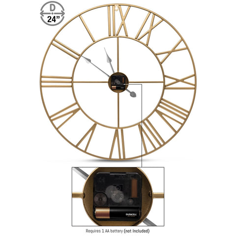 24" Oversized Wall Clock (Roman)