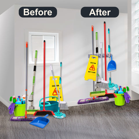Wall-Mounted Garage & Garden Tool Organizer