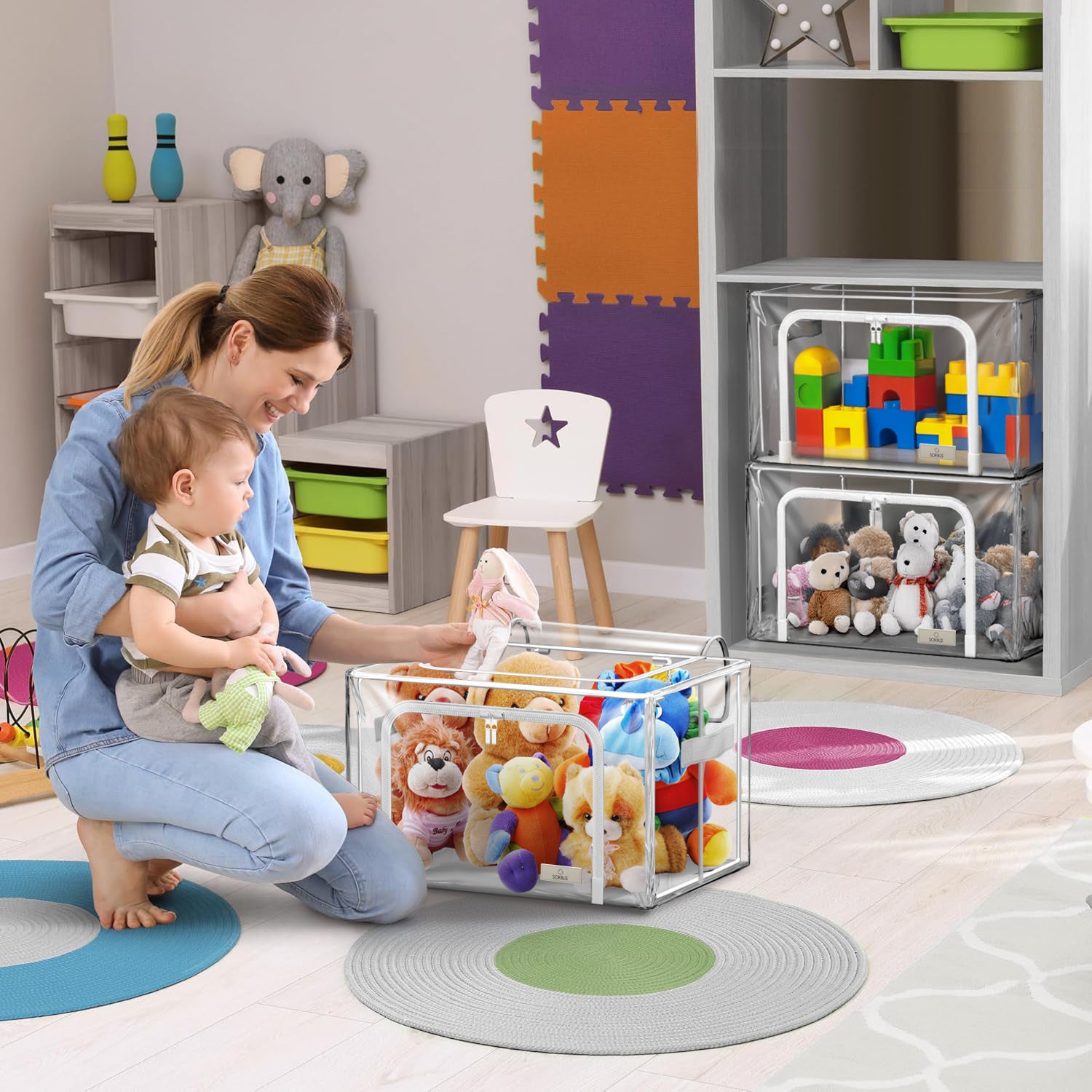 Storage Bins with Metal Frame - Sorbus Home