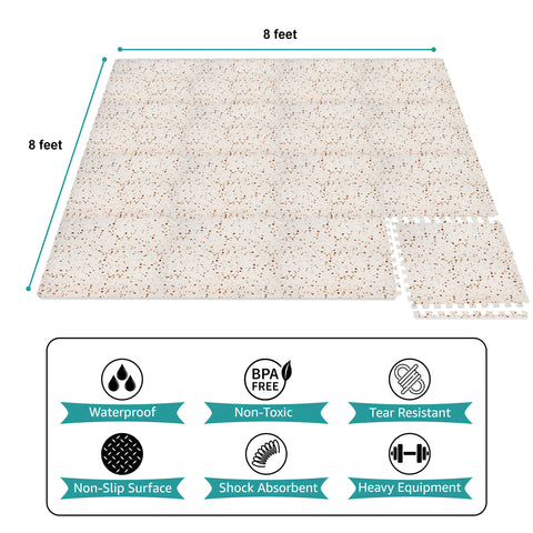 16 Tiles 64 Sq ft Wood Grain Foam Tiles