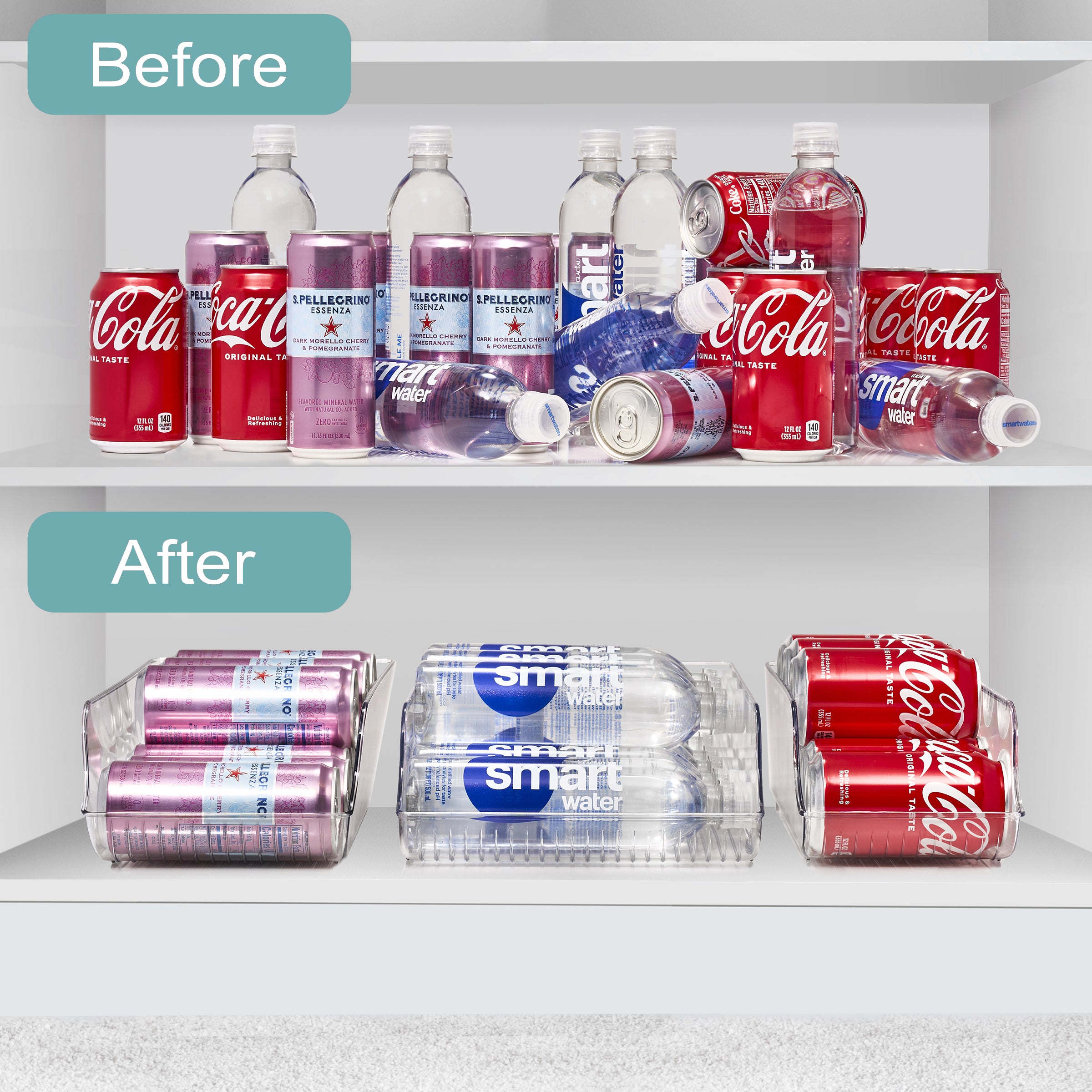 SCAVATA 2 Pack Soda Can Organizer for Refrigerator, Stackable