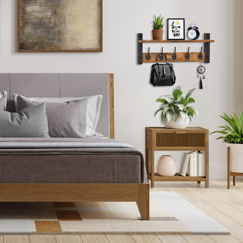 Coat Hooks Wall Mount Floating Shelf (Large & XL)