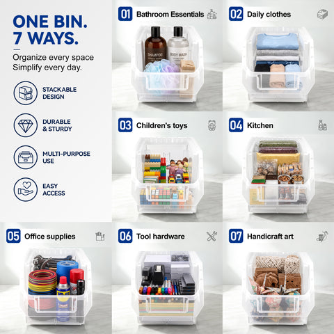 Medium Open Front Stackable Clothing Storage Bin