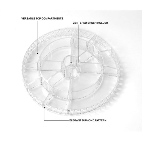 360Â° Makeup Organizer Carousel Tray Station