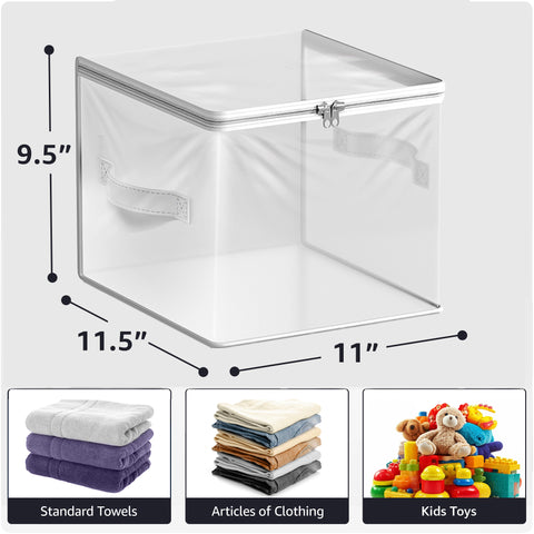 Clear Storage Cube with Zipper & Carry Handles - Sorbus Home