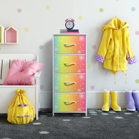 4 Drawer Vertical Short Nightstand