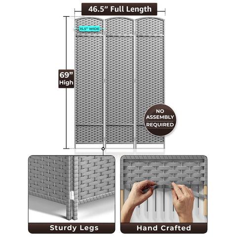 Panel Room Divider (Double Hinged)