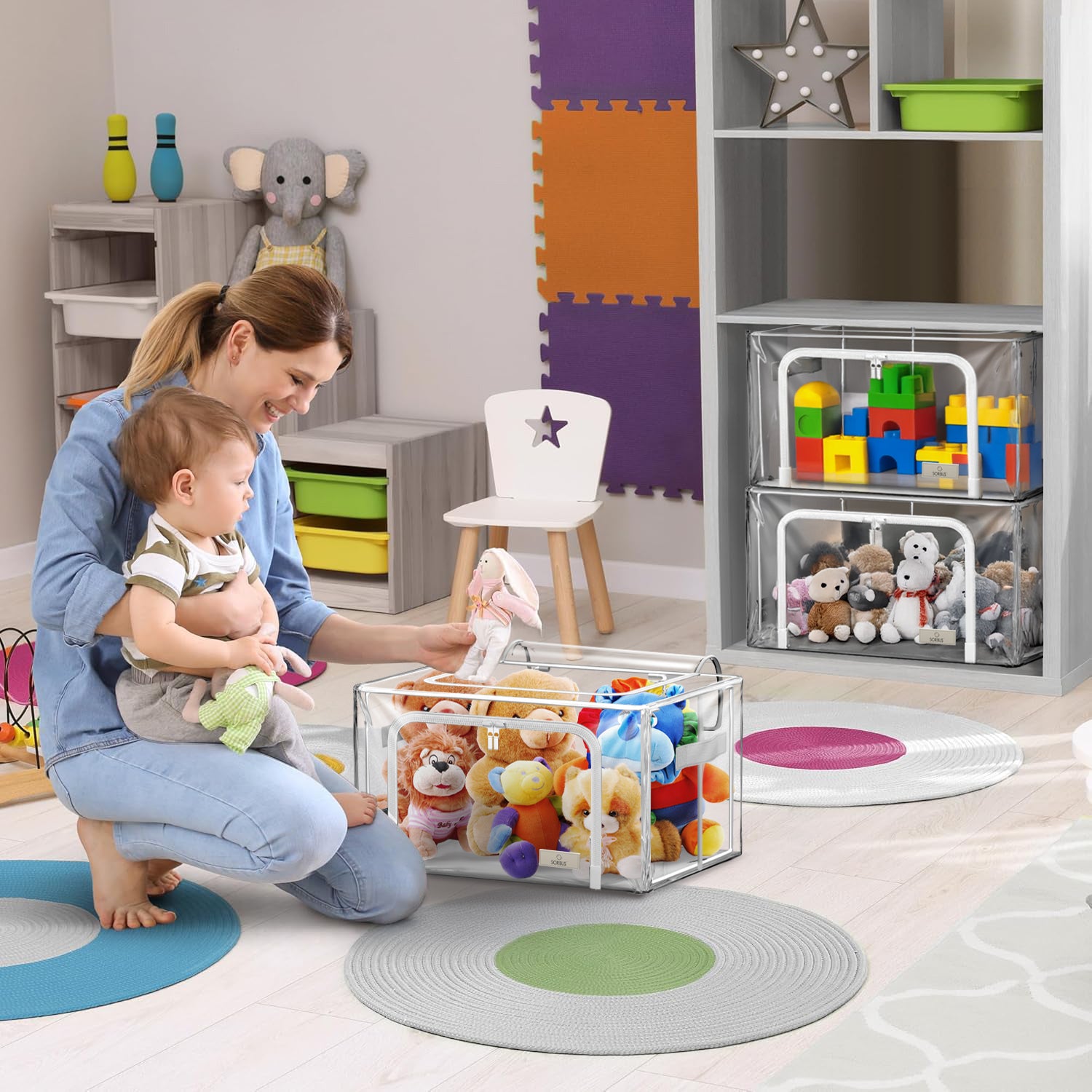 Storage Bins with Metal Frame - Sorbus Home