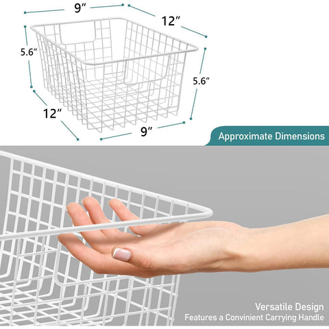 Metal Wire Storage Baskets (4 Pack)