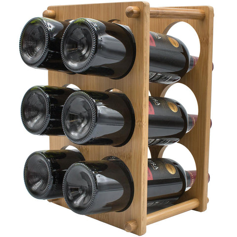 6 Bottle Bamboo Wine Rack (2 Tier)