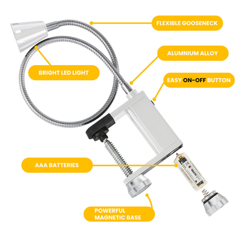 LED Magnetic Base light with gooseneck
