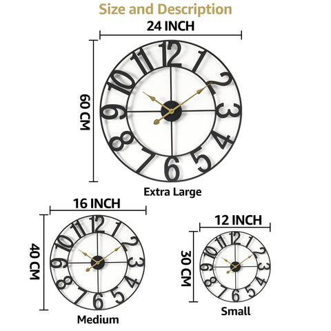 24" Oversized Wall Clock