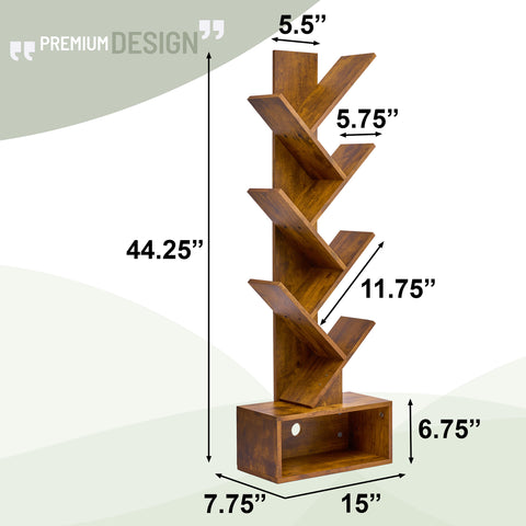 7 Tier Tree Bookshelf with Storage
