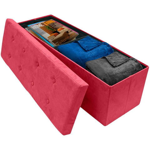 Faux Suede Storage Bench (Large)