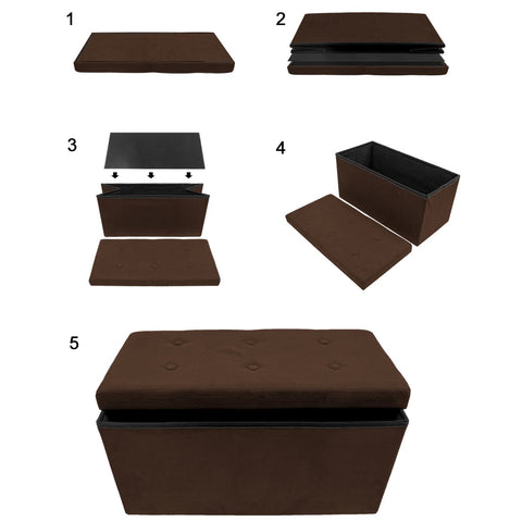 Faux Suede Storage Bench (Medium)